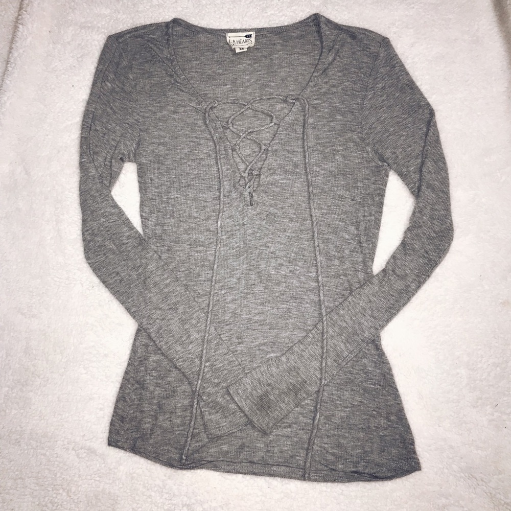 LA Hearts for Pacsun Lace-Up Long Sleeve